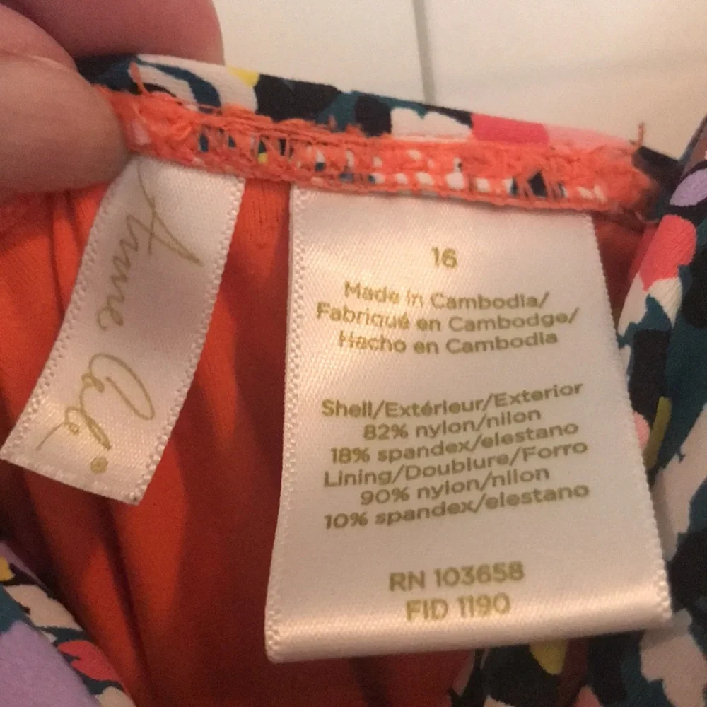 Anne Cole Multi Twist Shirred Bandeau One Piece Swimsuit Size 16 - Picture 8 of 8